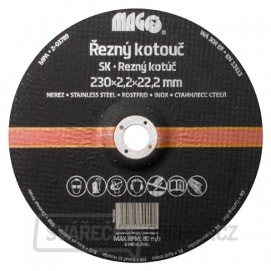 Řezný kotouč na nerez 230x2,2x22,2mm