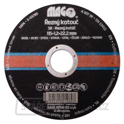 Řezný kotouč na kov 115x1,2x22,2mm