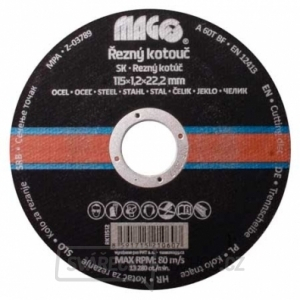 Řezný kotouč na kov 115x1,2x22,2mm Řezný kotouč na kov 115x1,2x22,2mm gallery main image