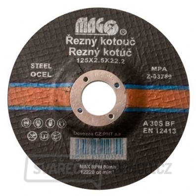 Řezný kotouč na kov 125x2,5x22,2mm