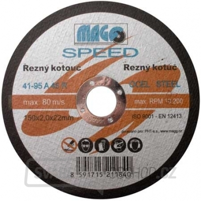 Řezný kotouč na kov 150x2,0x22mm MAGG SPEED 