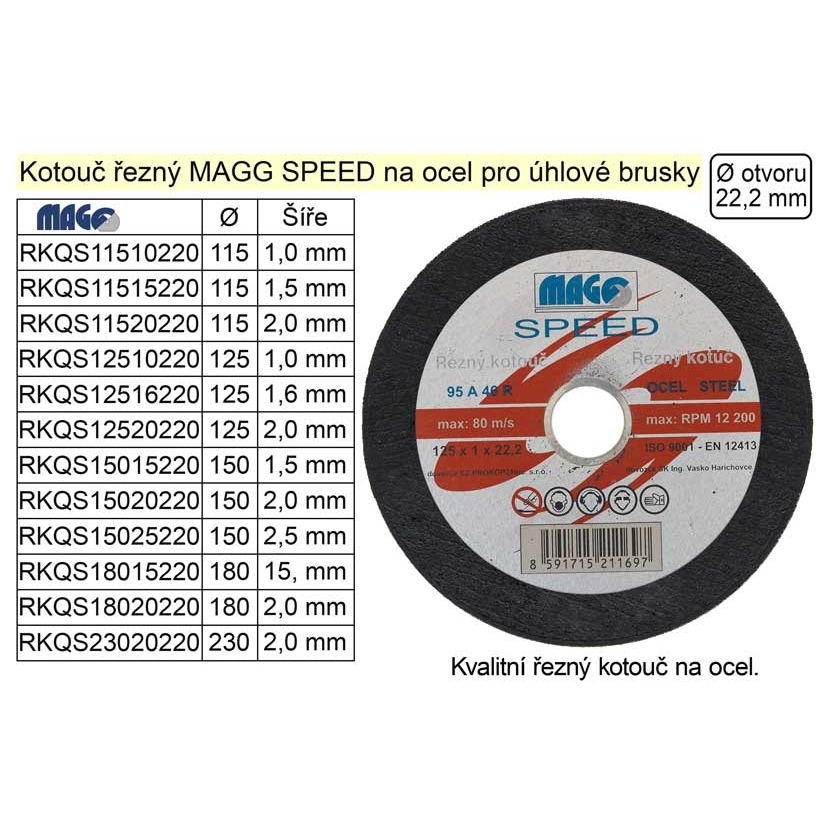 MAGG Řezné kot. na kov 150x2,5x22mm MAGG SPEED  gallery main image