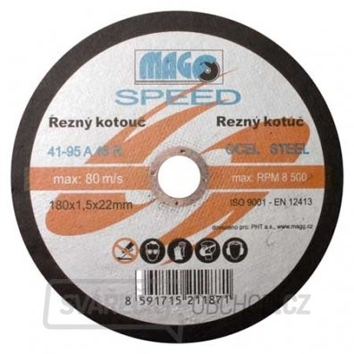 Řezný kotouč na kov 180x1,5x22mm MAGG SPEED