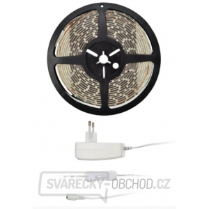 Solight LED světelný pás s testrem, 5m, sada s 12V adaptérem, 4,8W/m, IP65, teplá bílá gallery main image