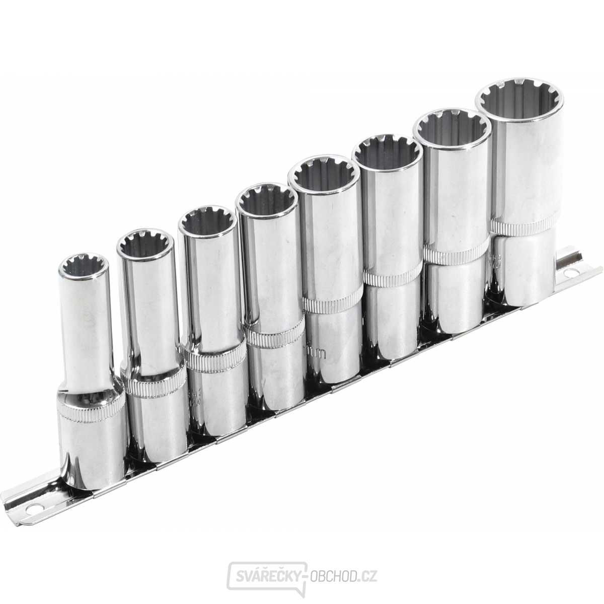 Hlavice nástrčné prodloužené, MULTI-LOCK, sada 8ks, 1/2", CrV