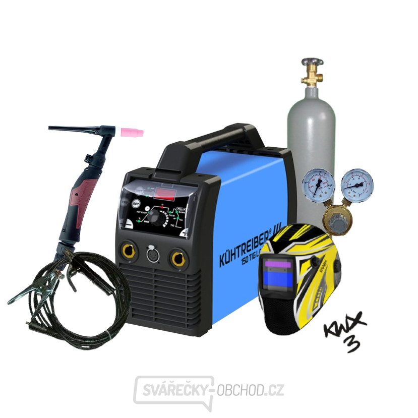 Kühtreiber KITin 150 TIG LA RS + kabely 25/5m + kukla + hořák TIG + ventil + plná lahev ARGON