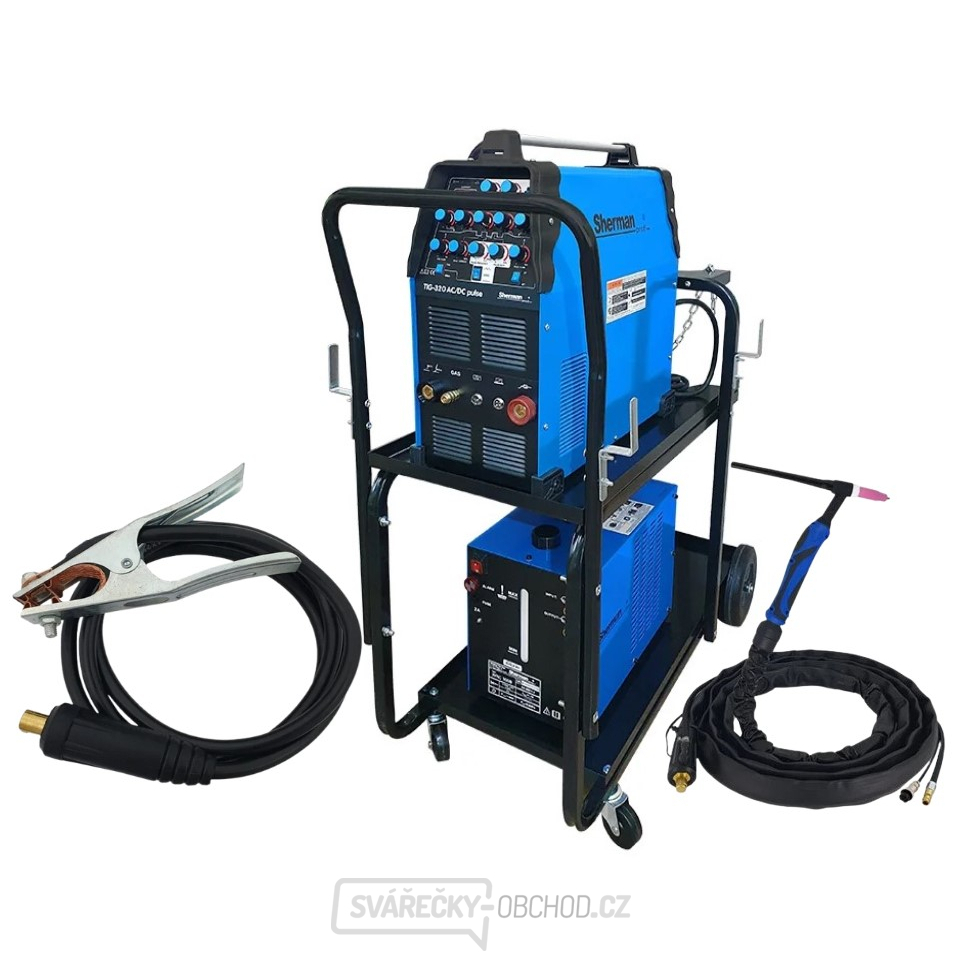 Sherman Svářecí Invertor TIG 320 AC/DC Pulse + CHLAZENÍ WRC 300B + Vozík