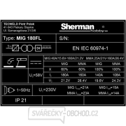 Sherman Svářecí Invertor MIG 180FL + Hořák + kabely + kukla + redukční ventil + vozík + drát + sprej + lahev CO2 PLNÁ náhled