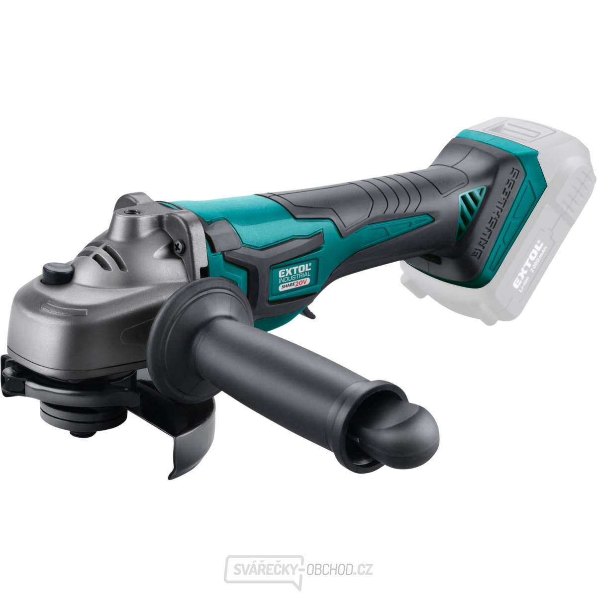 Akumulátorová úhlová bruska 125mm EXTOL INDUSTRIAL, SHARE20V, BRUSHLESS, bez baterie a nabíječky