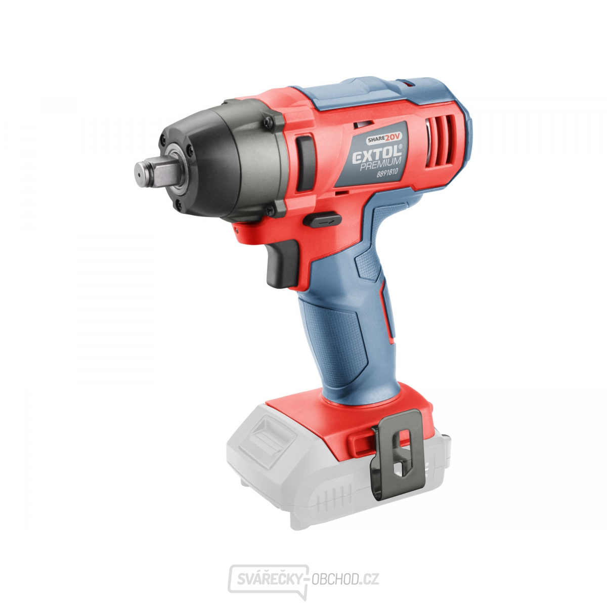 Aku rázový utahovák Extol 1/2" aku SHARE20V, 180Nm, 20V Li-ion, bez baterie a nabíječky
