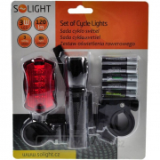 Solight sada cyklo světel, přední 3W LED + zadní 5x LED, 2x držák, 5x AAA baterie Náhled
