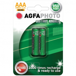 AgfaPhoto přednabitá baterie AAA, 950mAh, 2ks