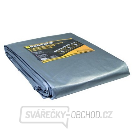 plachta 5 m  kulatá extra silná nepromokavá s oky šedá 160g/m2 gallery main image