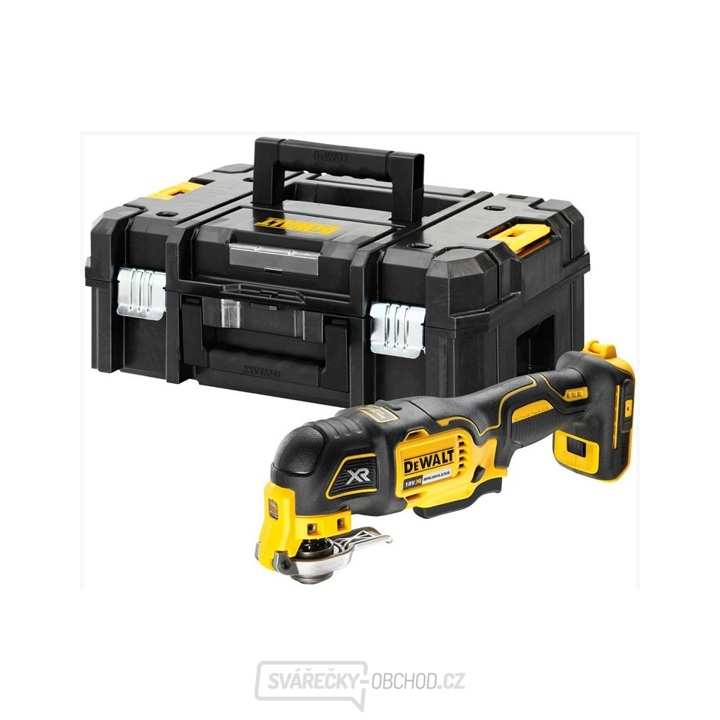 AKU BEZUHLÍKOVÁ OSCILAČNÍ MULTIBRUSKA DeWALT DCS356NT S PŘÍSLUŠENSTVÍM, BEZ BATERIE A NABÍJEČKY, KUFR T-STAK, 18 V