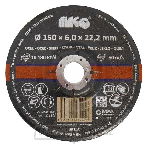 Brusný kotouč na kov 150x6x22,2 mm 