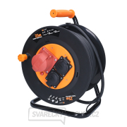 Solight prodlužovací přívod na bubnu, 3 zásuvky, 400V + 230V, 25m gumový kabel 3x1,5mm2, IP44 Náhled