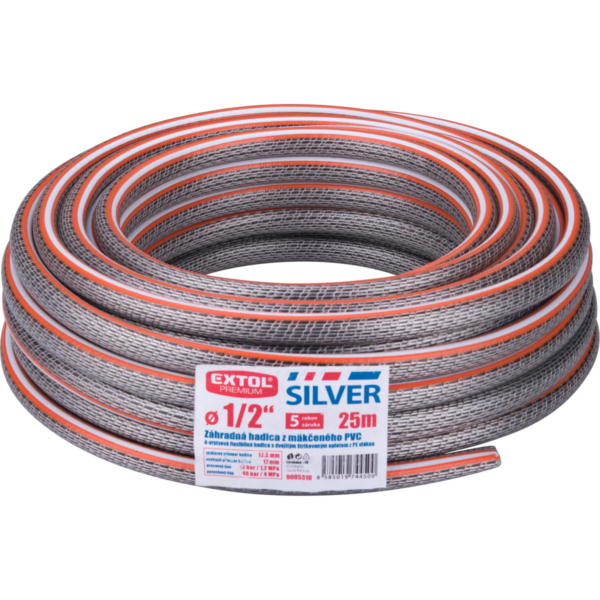 Hadice zahradní neprůhledná SILVER, 1/2