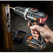 Aku vrtací šroubovák WORX Orange WX175 - Li-Ion 20V 2*2,0 Ah, 1hod. náhled