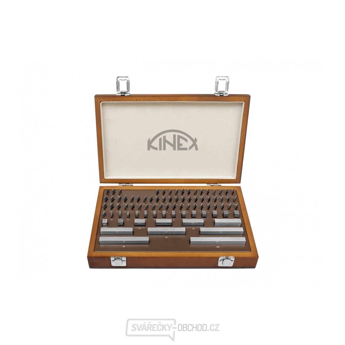Základní ocelové měrky KINEX, 122ks, tř. přesnosti 0, DIN 861