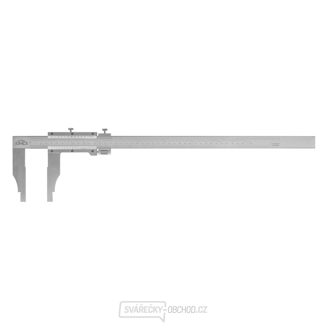 Posuvné měřítko se stupnicí mm a inch KINEX 2000 mm, 0,05+1/128inch, 125 mm, ČSN 25 1231