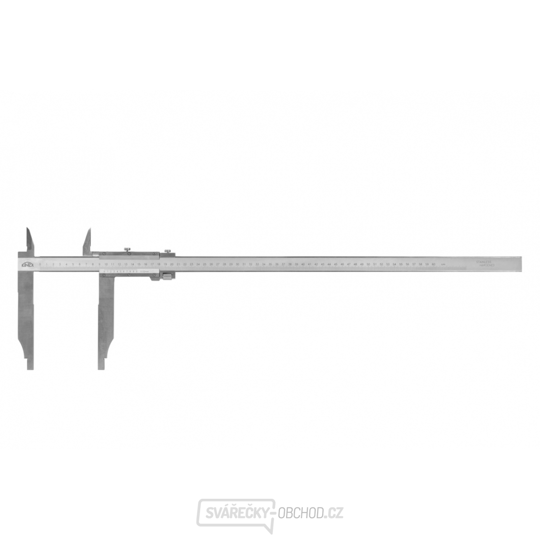 Posuvné měřítko s jemným stavěním KINEX 2000 mm, 150 mm, 0,02 mm, s horními noži, ČSN 25 1231, DIN 862