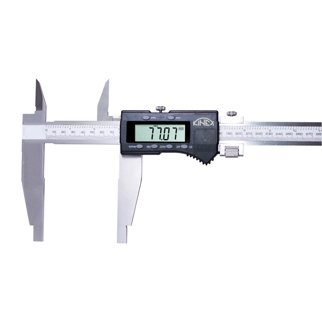 KINEX/K-MET Digitální posuvné měřítko s horními noži KINEX 2000/200/0,01 mm, DIN 862 6044-55-200