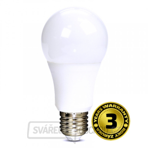 Solight LED žárovka, klasický tvar, 10W, E27, 3000K, 270°, 810lm gallery main image