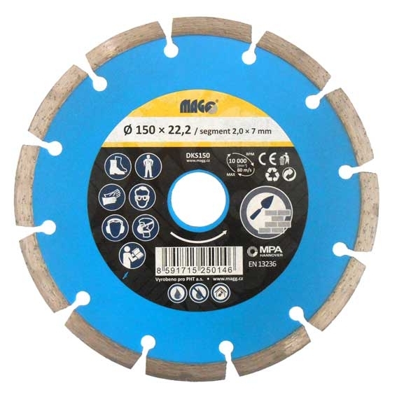 Diamantový kotouč segmentový 150x22,2mm DKS150