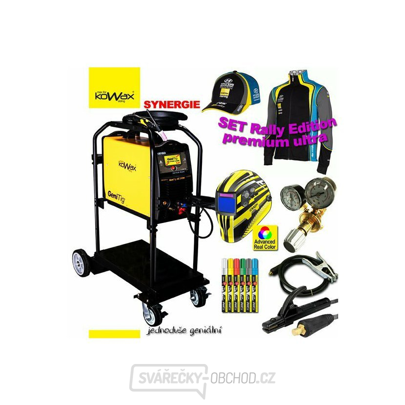 KOWAX GENITIG AC/DC 315W LCD 5 SVÁŘECÍ INVERTOR TIG/MMA+HOŘÁK+KUKLA+RED. VENTIL+PODVOZEK+GENIFIX+MIKINA