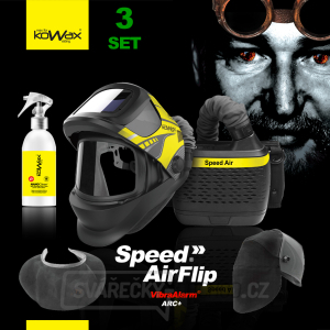 FILTRAČNĚ VENTILAČNÍ JEDNOTKA KOWAX SPEED AIR S KUKLOU KOWAX FLIP ARC+ČISTIČ KUKEL+CHRÁNIČ KRKU+OCHRANA HLAVY