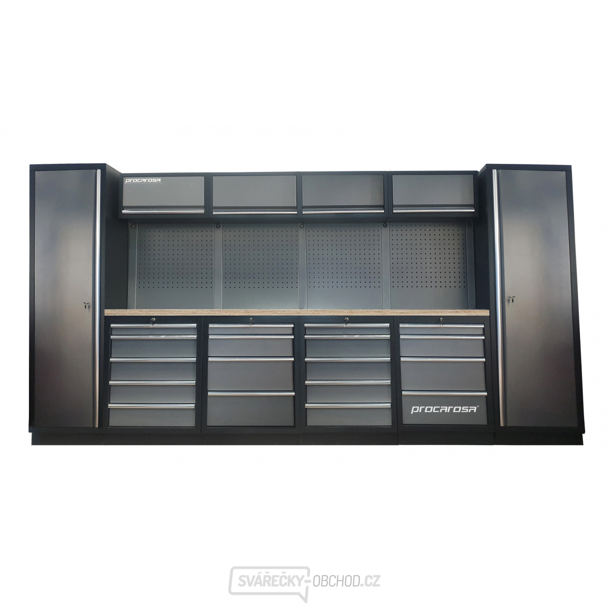 Sestava dílenského nábytku Procarosa PROFESSIONAL L-7 Pracovní deska: dřevěná, Hmotnost: 394,8 kg