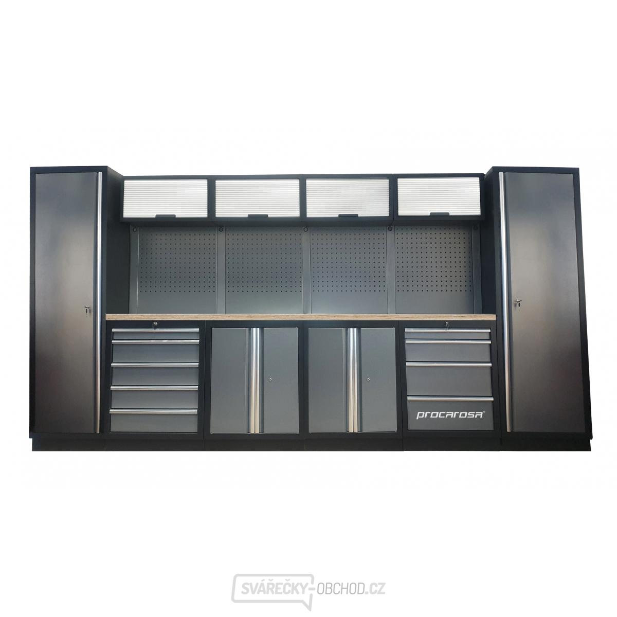 Sestava dílenského nábytku Procarosa PROFESSIONAL L-1 Pracovní deska: dřevěná, Hmotnost: 352,9 kg