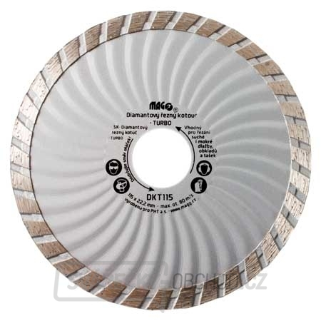 Diamantový kotouč TURBO 115x22,2mm 