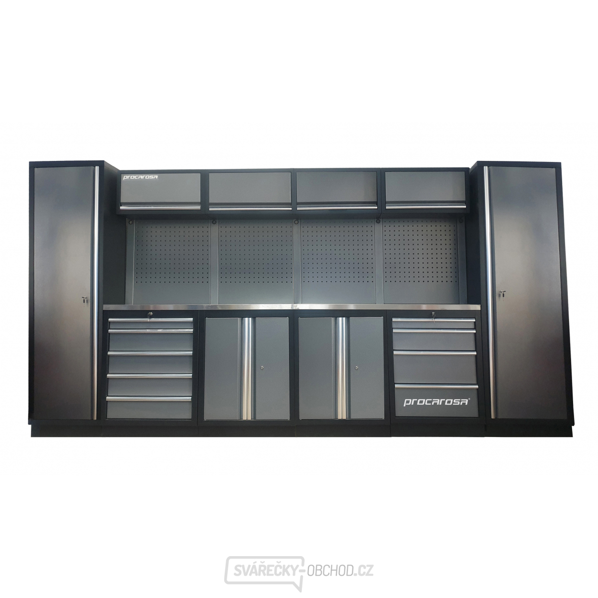 Sestava dílenského nábytku Procarosa PROFESSIONAL XL-3 Pracovní deska: nerezová, Hmotnost: 375,3 kg