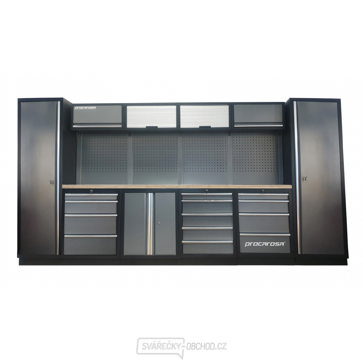 Sestava dílenského nábytku Procarosa PROFESSIONAL L-4 Pracovní deska: dřevěná, Hmotnost: 371,7 kg