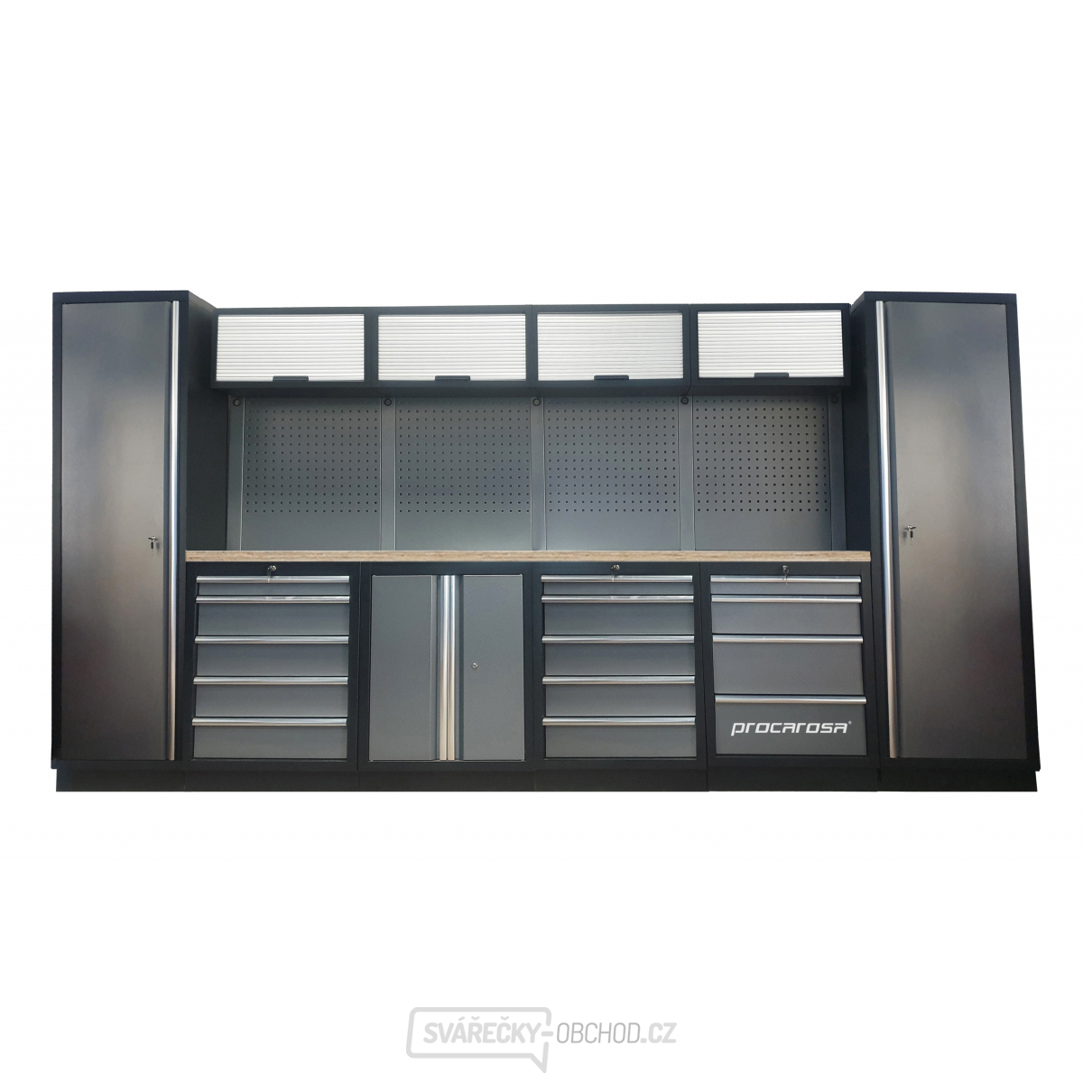Sestava dílenského nábytku Procarosa PROFESSIONAL L-5 Pracovní deska: dřevěná, Hmotnost: 372,8 kg Sestava dílenského nábytku Procarosa PROFESSIONAL L-5 Pracovní deska: dřevěná, Hmotnost: 372,8 kg gallery main image