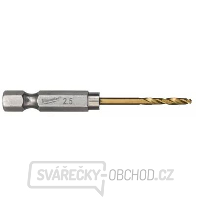 Milwaukee Titánové vrtáky do kovu Shockwave HSS-G TiN Red Hex 2.5 mm - 2ks