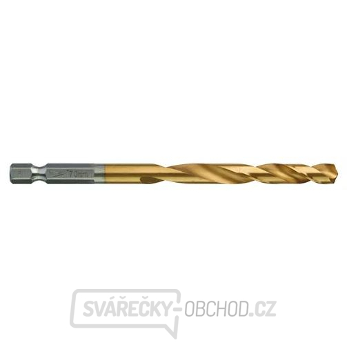 Milwaukee Titánový vrták do kovu Shockwave HSS-G TiN Red Hex 7 mm - 1ks