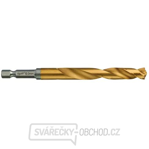Milwaukee Titánový vrták do kovu Shockwave HSS-G TiN Red Hex 10 mm - 1ks