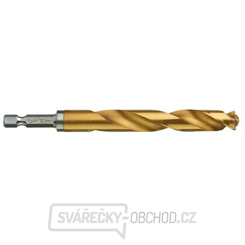 Milwaukee Titánový vrták do kovu Shockwave HSS-G TiN Red Hex 12 mm - 1ks