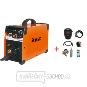 Svářečka JASIC MIG 180 N240 + hořák + kabely + kukla + redukční ventil + sprej + drát + lahev CO2 PLNÁ