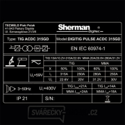 Sherman Svářecí Invertor DIGITIG 315GD AC/DC pulse + hořák + kabely + kukla + redukční ventil + plná lahev ARGON Náhled