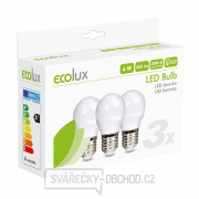 ECOLUX LED žárovka 3-pack , miniglobe, 6W, E27, 3000K, 450lm, 3ks Náhled