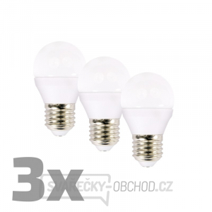 ECOLUX LED žárovka 3-pack , miniglobe, 6W, E27, 3000K, 450lm, 3ks gallery main image