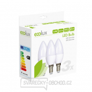 ECOLUX LED žárovka 3-pack, svíčka, 6W, E14, 3000K, 450lm, 3ks Náhled