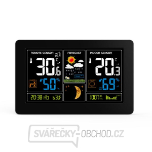 Solight meteostanice, extra velký barevný LCD, teplota, vlhkost, tlak, RCC, USb nabíjení, černá Solight meteostanice, extra velký barevný LCD, teplota, vlhkost, tlak, RCC, USb nabíjení, černá gallery main image
