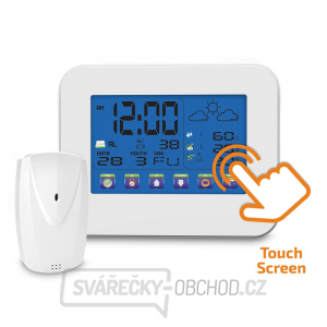 Solight meteostanice, velký dotykový barevný LCD, vnitřní/venkovní teplota, vlhkost, bílá