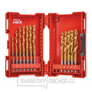 Milwaukee SHOCKWAVE™ HSS-G TiN Red Hex set vrtáků - 19ks