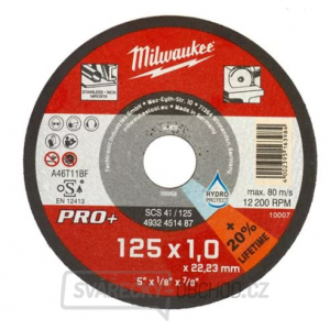 Milwaukee Řezný kotouč na tenký kov PRO+ 125x1.0x22,23mm - 1ks