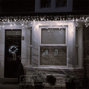 Solight LED vánoční závěs, rampouchy, 120 LED, 3m x 0,7m, přívod 6m, venkovní, teplé bílé světlo, paměť, časovač Náhled